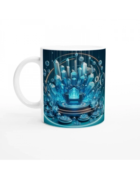 Kova Burcu Baskılı Kahve Kupası - Büyülü Kristal Mağarası Temalı Vs4