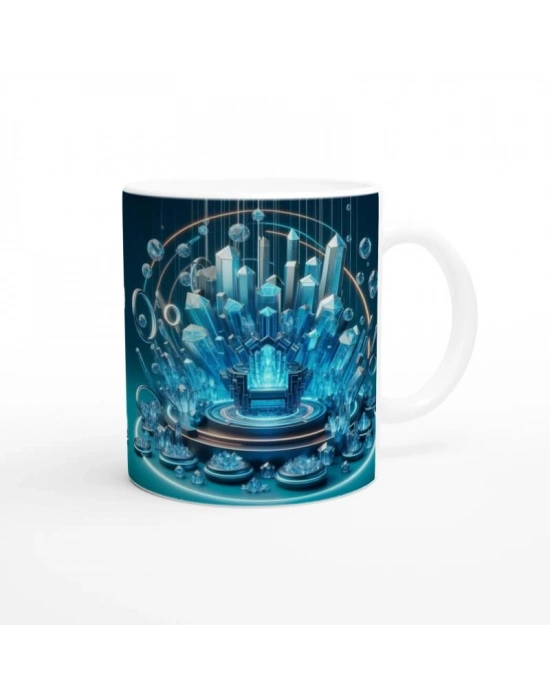 Kova Burcu Baskılı Kahve Kupası - Büyülü Kristal Mağarası Temalı Vs4