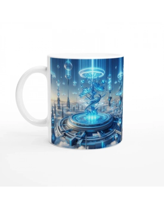 Kova Burcu Baskılı Kahve Kupası - Elementsel Doğa Krallığı Temalı Vs1