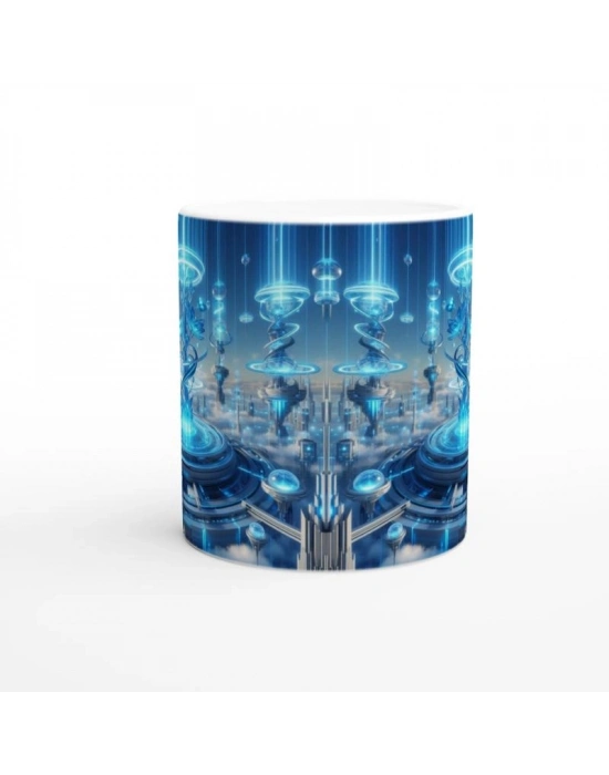 Kova Burcu Baskılı Kahve Kupası - Elementsel Doğa Krallığı Temalı Vs1