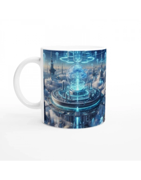 Kova Burcu Baskılı Kahve Kupası - Elementsel Doğa Krallığı Temalı Vs2