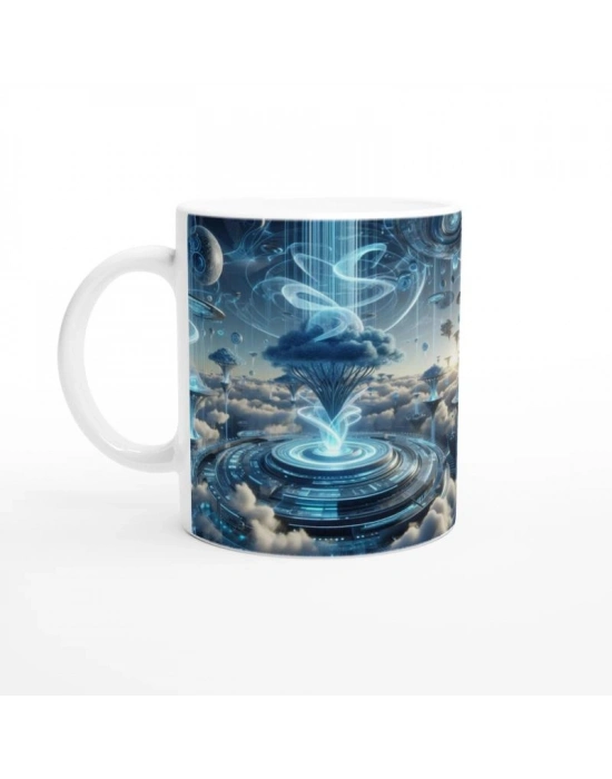 Kova Burcu Baskılı Kahve Kupası - Elementsel Doğa Krallığı Temalı Vs3