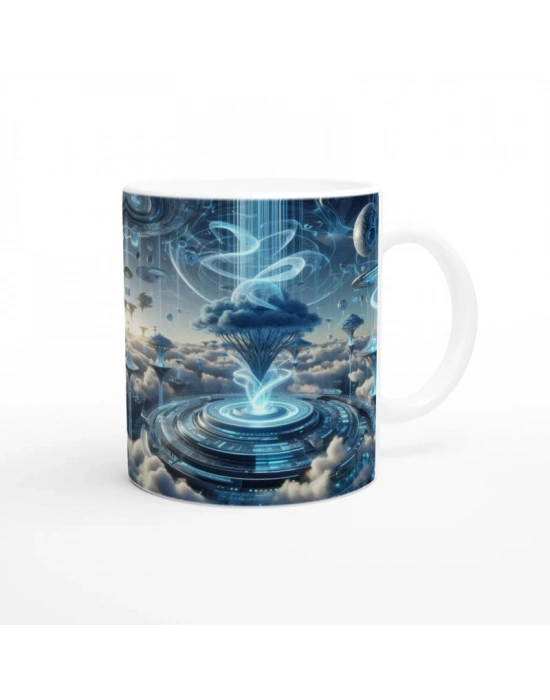 Kova Burcu Baskılı Kahve Kupası - Elementsel Doğa Krallığı Temalı Vs3
