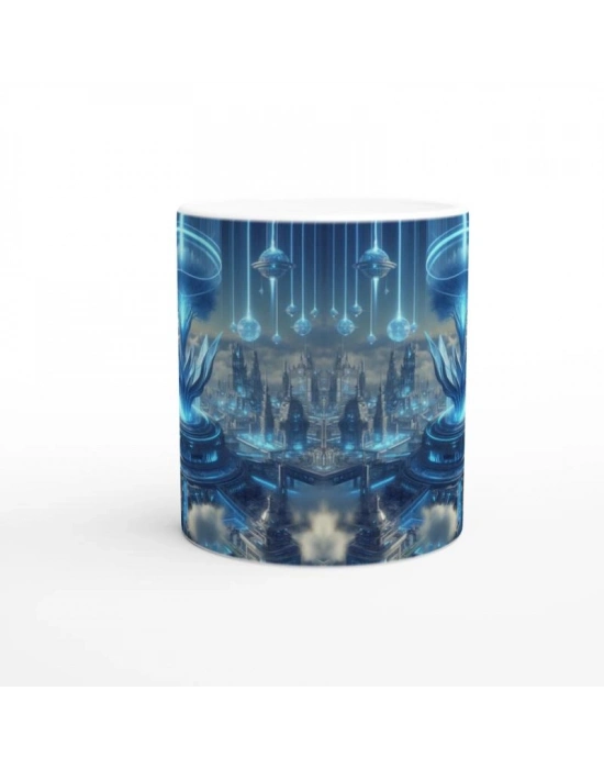 Kova Burcu Baskılı Kahve Kupası - Elementsel Doğa Krallığı Temalı Vs4