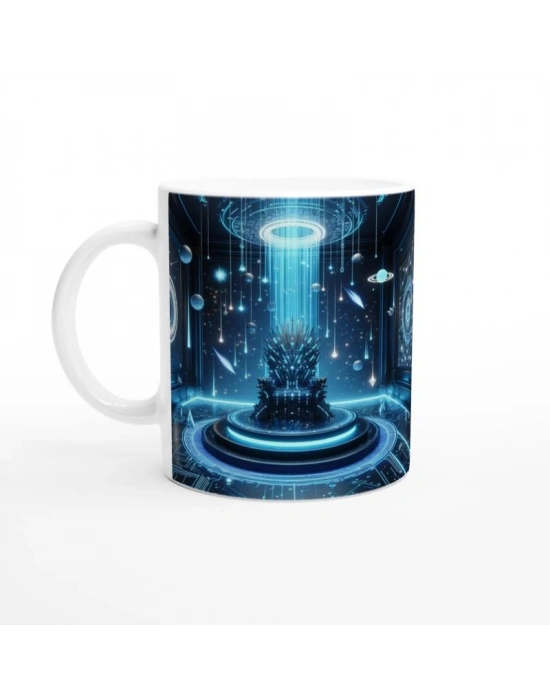 Kova Burcu Baskılı Kahve Kupası - Galaktik Taht Odası Temalı Vs1