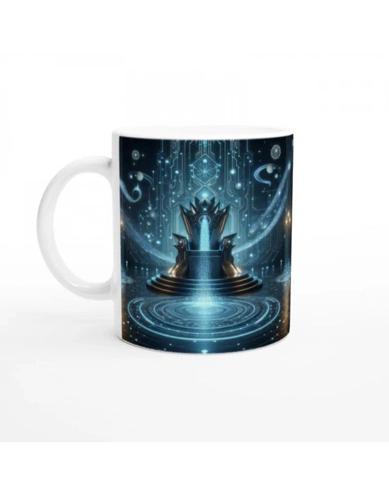 Kova Burcu Baskılı Kahve Kupası - Galaktik Taht Odası Temalı Vs2