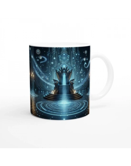 Kova Burcu Baskılı Kahve Kupası - Galaktik Taht Odası Temalı Vs2