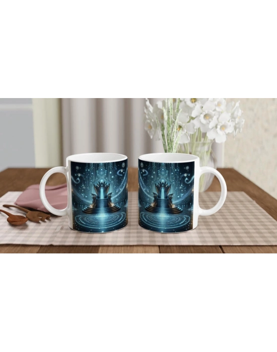 Kova Burcu Baskılı Kahve Kupası - Galaktik Taht Odası Temalı Vs2