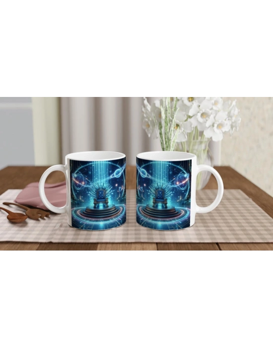 Kova Burcu Baskılı Kahve Kupası - Galaktik Taht Odası Temalı Vs3