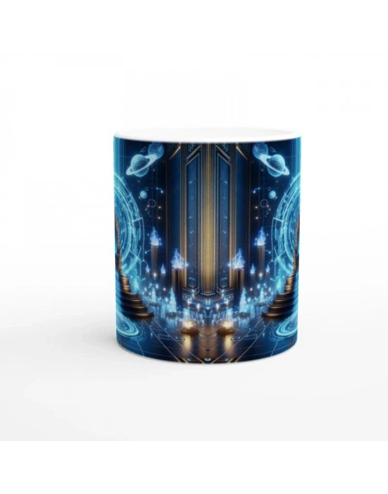 Kova Burcu Baskılı Kahve Kupası - Galaktik Taht Odası Temalı Vs4