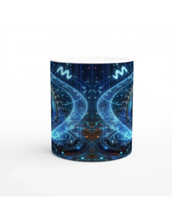 Kova Burcu Baskılı Kahve Kupası - Zamanın Çarkları Astroloji Mekanizması Vs1