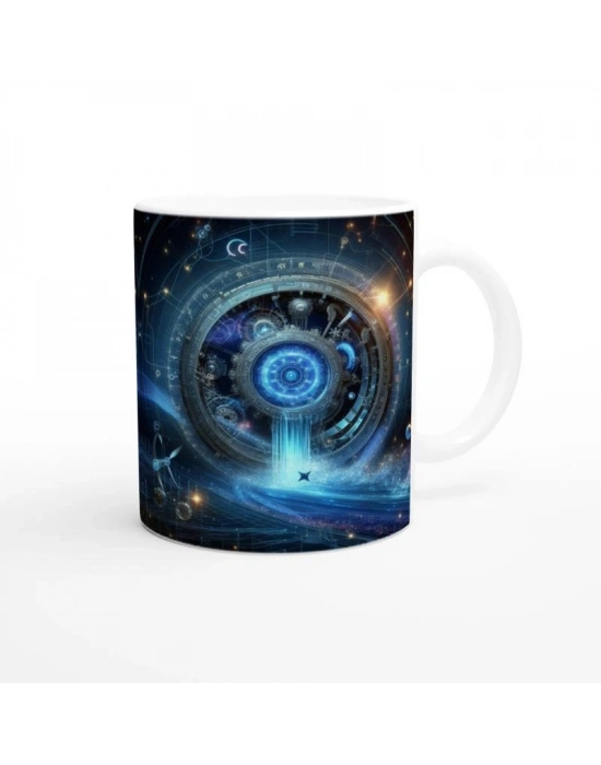 Kova Burcu Baskılı Kahve Kupası - Zamanın Çarkları Astroloji Mekanizması Vs3