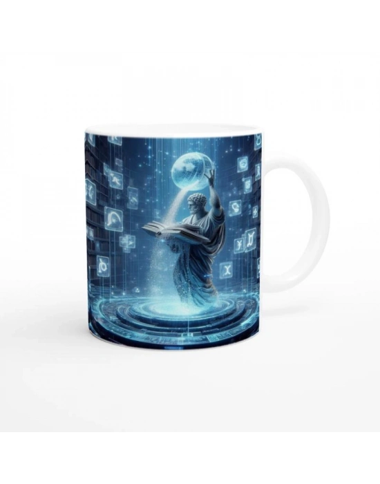 Kova Burcu Baskılı Kahve Kupası - Zodyak Kütüpanesi Vs4