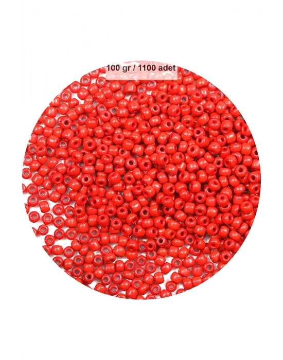 Koyu Turuncu Renk 4 mm Yaklaşık 1100 adet / 100 gram Cam Boncuk Oya Yazma Bileklik ve Kolye