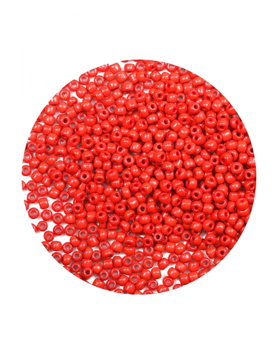 Koyu Turuncu Renk 4 mm Yaklaşık 660 adet / 60 gram Cam Boncuk Oya Yazma Bileklik ve Kolye