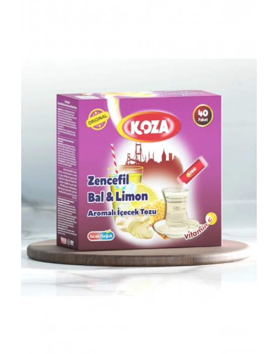 Koza Tek İçimlik Zencefil Bal Limon Aromalı Toz İçecek 40lı