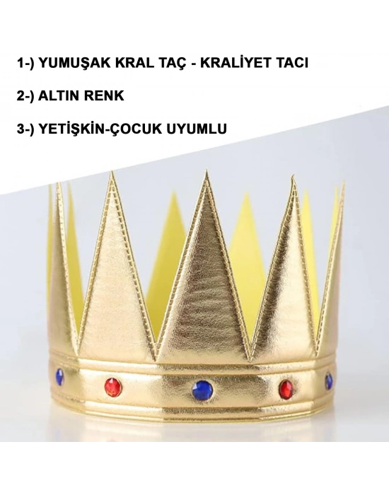 Kral Kraliyet Tacı Yetişkin Çocuk Uyumlu