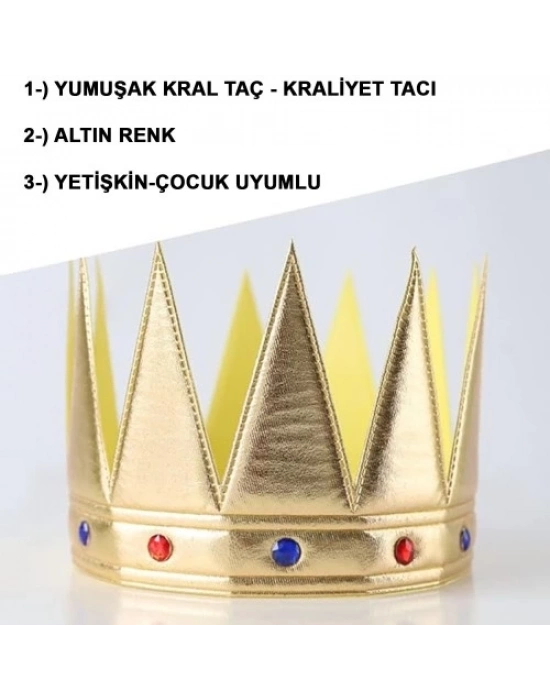 Kral Kraliyet Tacı Yetişkin Çocuk Uyumlu