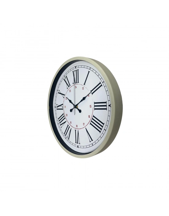 Krem 36 Cm Dekoratif Modern Duvar Saati
