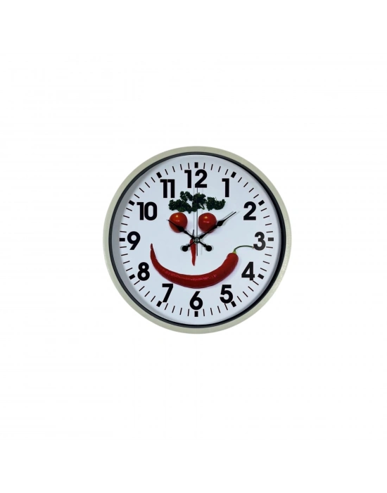 Krem 36 Cm Mutfak Dekoratif Duvar Saati