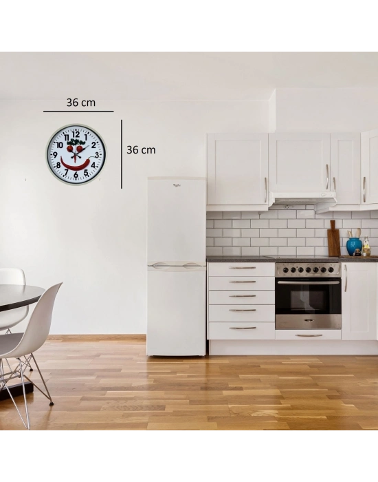 Krem 36 Cm Mutfak Dekoratif Duvar Saati