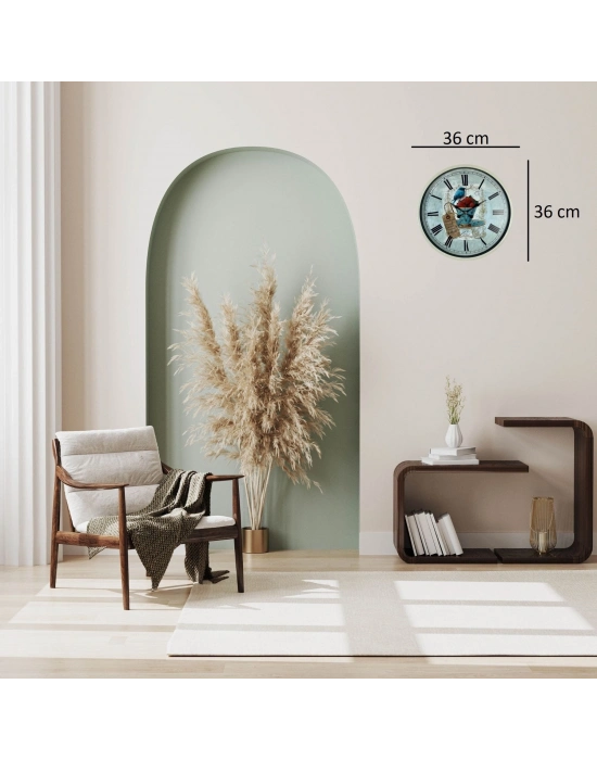 Krem 36 Cm Paris Strawberry Bird Duvar Saati