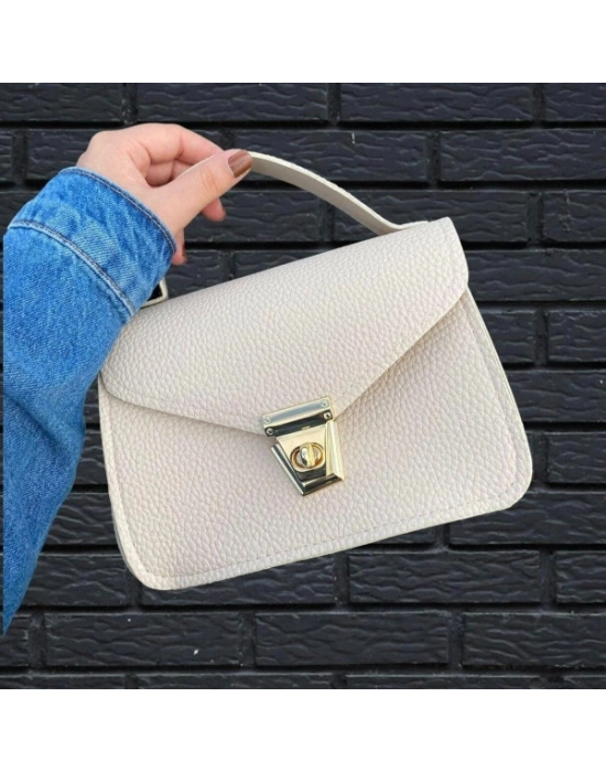 Krem Rengi Kutu El Çantası