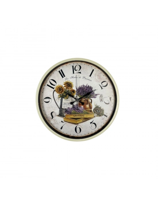 Krem Sunflower & Lavender 36 Cm Duvar Saati