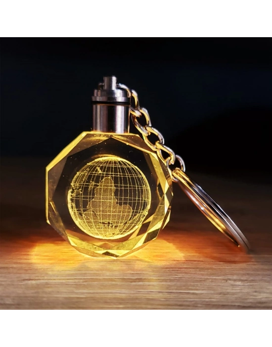 Kristal Dünya Tasarımlı Renk Değiştiren Anahtarlık