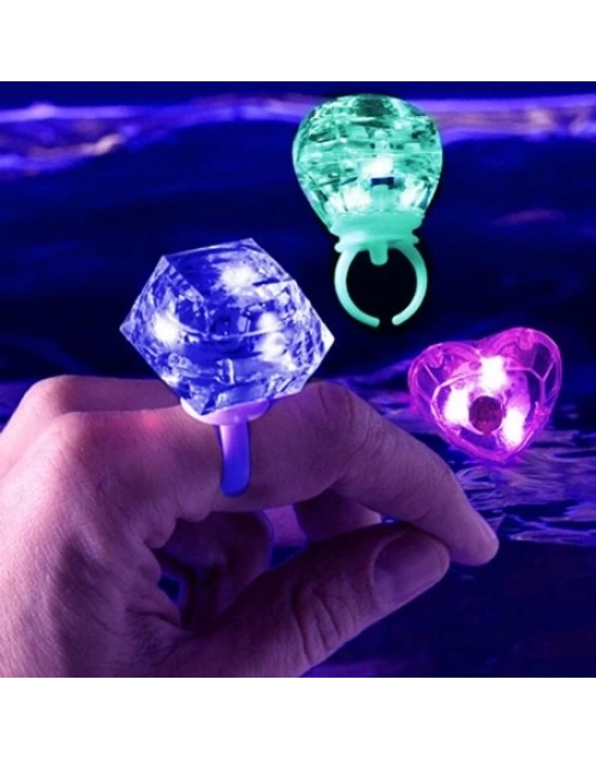 Kristal Tasarımlı Led Işıklı Mor Yüzük