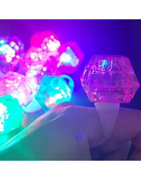 Kristal Tasarımlı Led Işıklı Mor Yüzük
