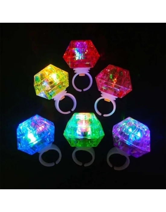 Kristal Tasarımlı Led Işıklı Pembe Yüzük