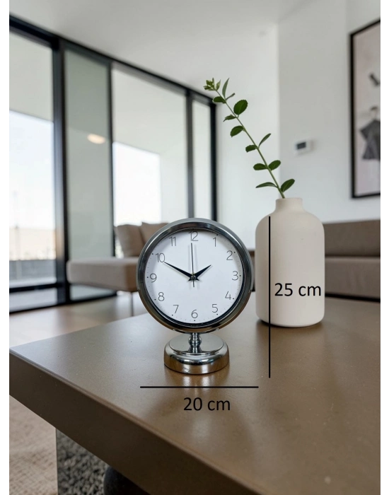 Krom 25 x 20 Cm Metal Standart Masa Saati