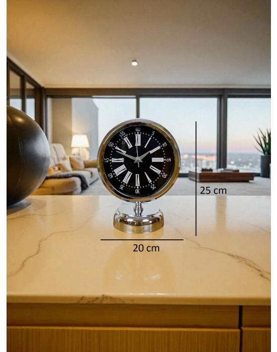 Krom Asalet 25 x 20 cm  Zarif Masa Saati