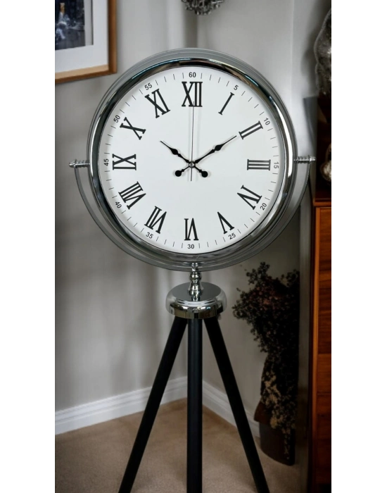 ® Krom Asalet Tripod Ayaklı Saat