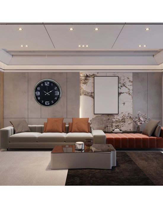 Krom Sade 40 Cm Metal Duvar Saati