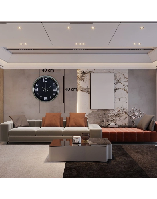 Krom Sade 40 Cm Metal Duvar Saati