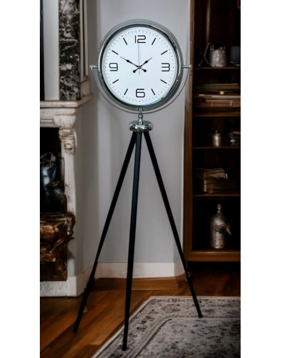 ® Krom Sade & Şık Tripod Ayaklı Saat