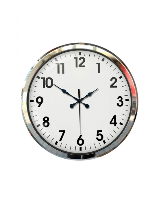 ® Krom Şıklık 52 Cm Metal Modern Duvar Saat