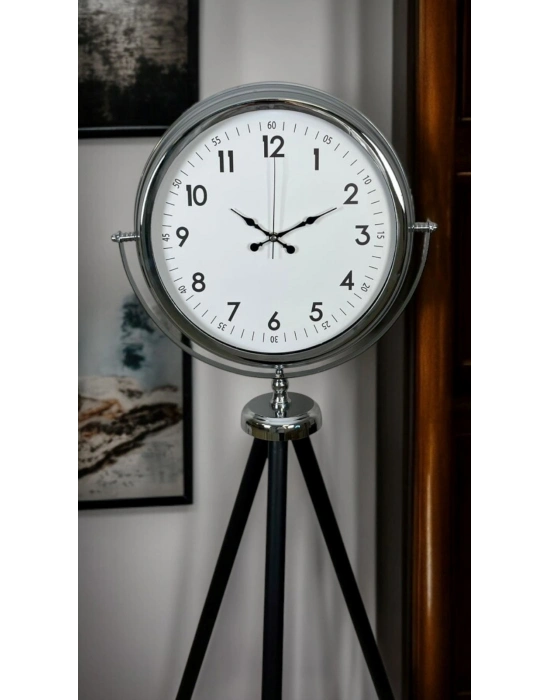 ® Krom Standart Tripod Ayaklı Saat