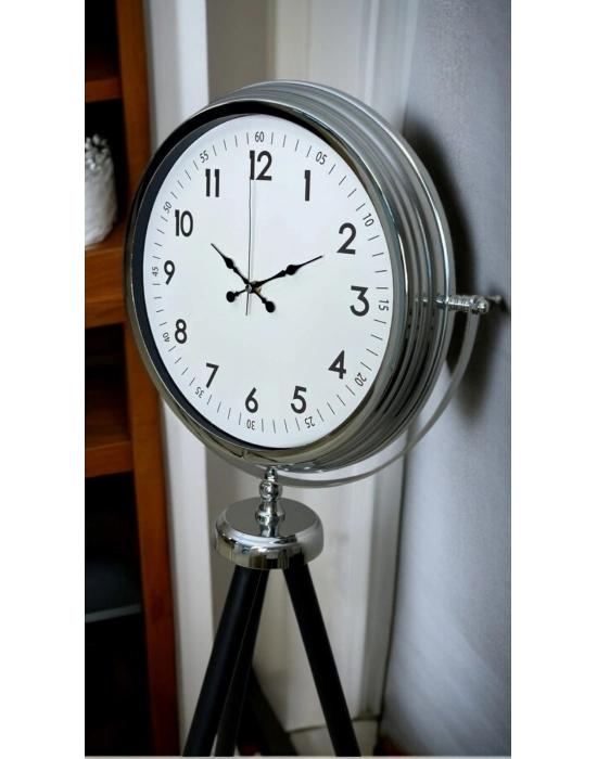 ® Krom Standart Tripod Ayaklı Saat