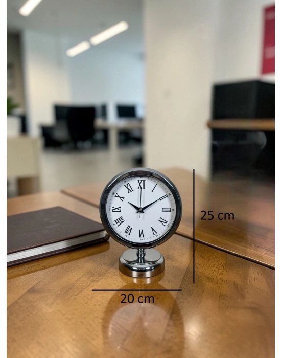 Krom Zarif 25 x 20 Cm Metal Masa Saati