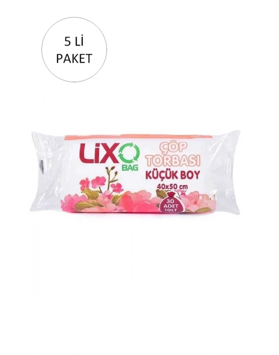 Küçük Boy Çöp Torbası 40 x 50 cm 30 Lu Rulo x 5 Paket = 150 Adet (Şeffaf)