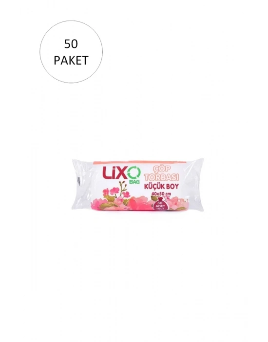 Küçük Boy Çöp Torbası 40 x 50 cm 30 Lu Rulo x 50 Paket = 1.500 Adet (Şeffaf)