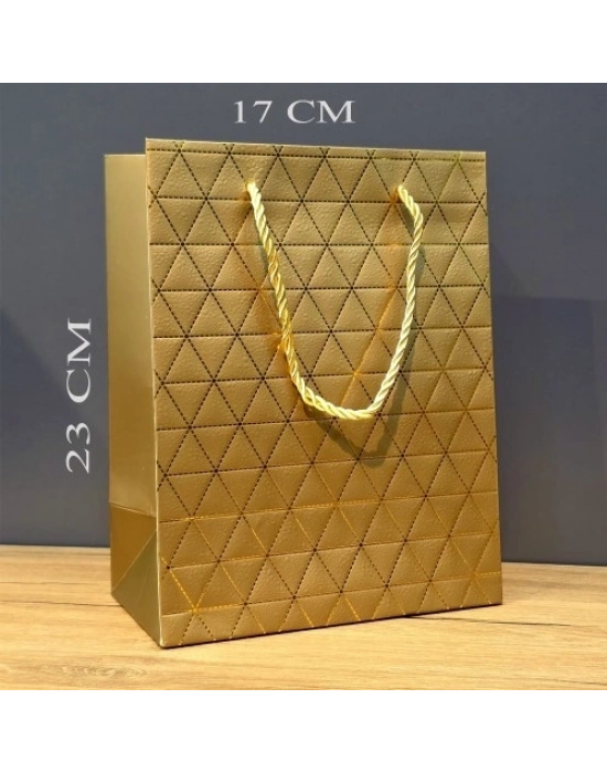 Küçük Boy Gold İpli Karton Çanta