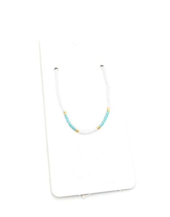 Kum Boncuk Halhal - Beyaz