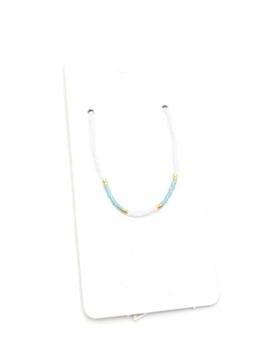 Kum Boncuk Halhal - Beyaz