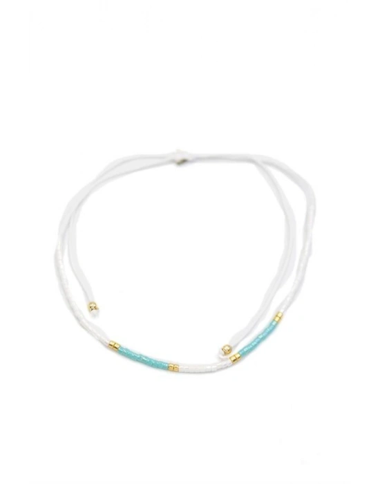 Kum Boncuk Halhal - Beyaz