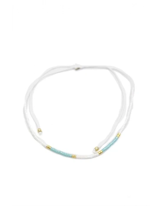 Kum Boncuk Halhal - Beyaz