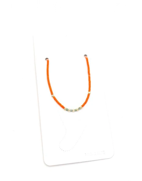 Kum Boncuk Halhal - Turuncu